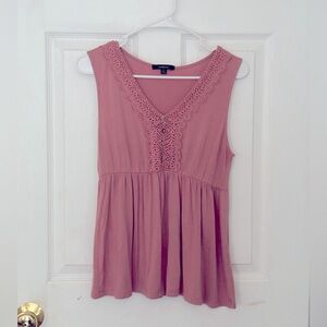 Pink sleeveless flowy top